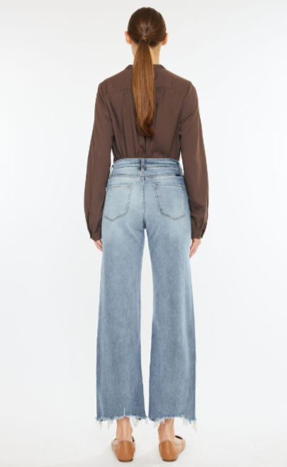 -KanCan Violet High Rise Slim Wide Leg Jeans