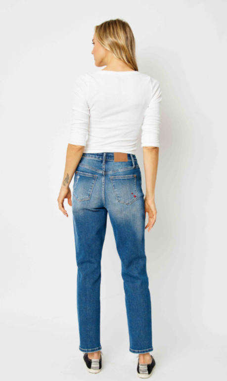 Lindsay High Rise Queen Of Hearts Coin Pocket Boyfriend Jeans