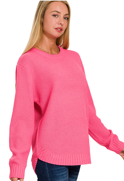 Zenana Wide Neck Knitted Sweater