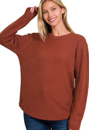 Zenana Wide Neck Knitted Sweater