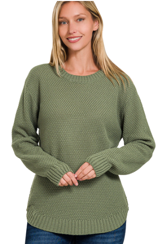 Zenana Wide Neck Knitted Sweater