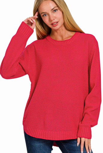 Zenana Wide Neck Knitted Sweater