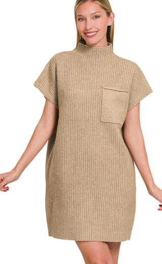 Zenana Knitted Turtle Neck Knitted Dress