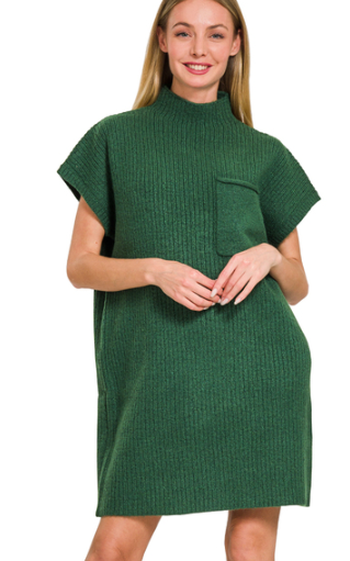 Zenana Knitted Turtle Neck Knitted Dress