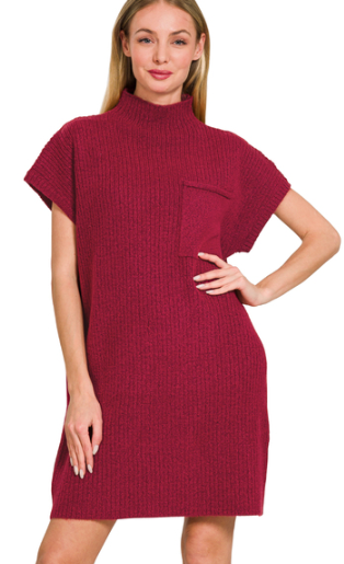 Zenana Knitted Turtle Neck Knitted Dress