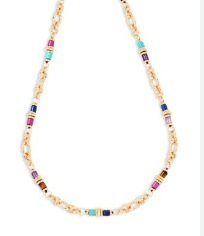 !Bree Mixed Gemstone Beaded Strand Necklace in 14K Gold Plated