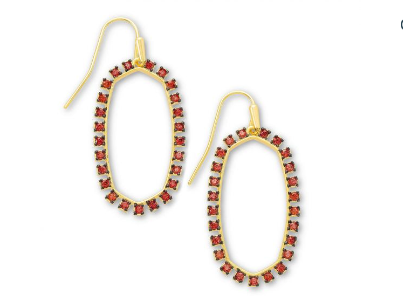 !Kendra Scott Elle Open Frame Earrings in Burgundy Crystal