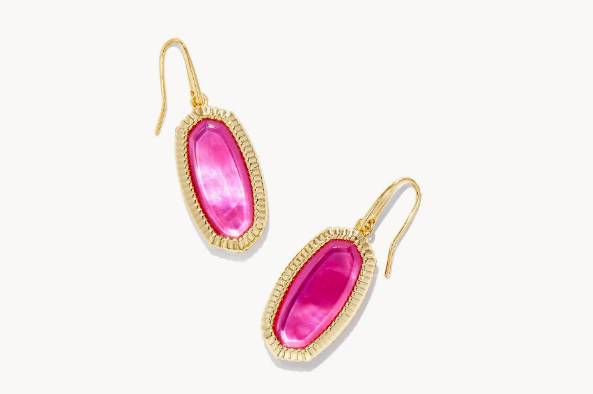 Dani Gold Ridge Frame Drop Earrings