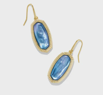 Dani Gold Ridge Frame Drop Earrings