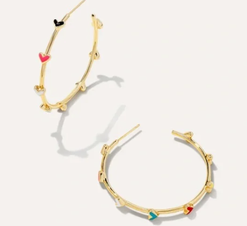 Kendra Scott Haven Heart Hoop Earrings in Multi