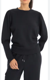 Pleated Puff Sleeve Sweatshirt