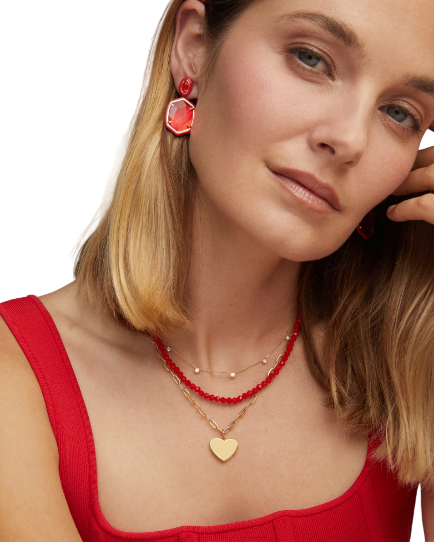 Daphne Enamel Frame Gold Drop Earrings