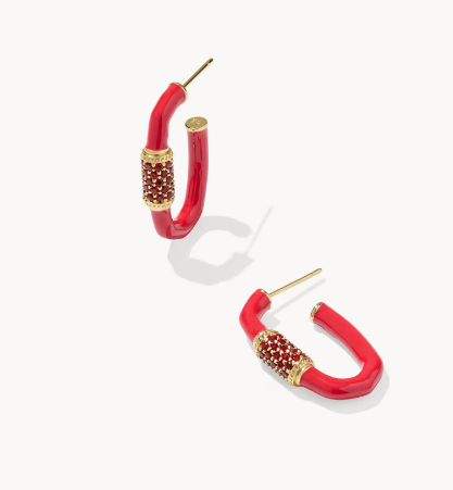 Emery Gold Enamel Hoop Earrings