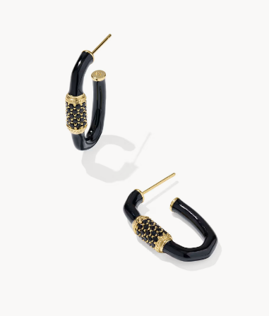Emery Gold Enamel Hoop Earrings