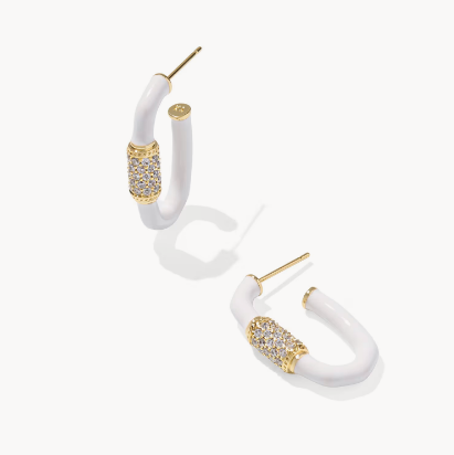 Emery Gold Enamel Hoop Earrings