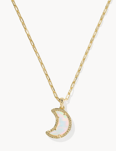 Moon Gold Short Pendant Necklace
