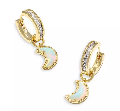 Moon Huggie Hoop Earrings