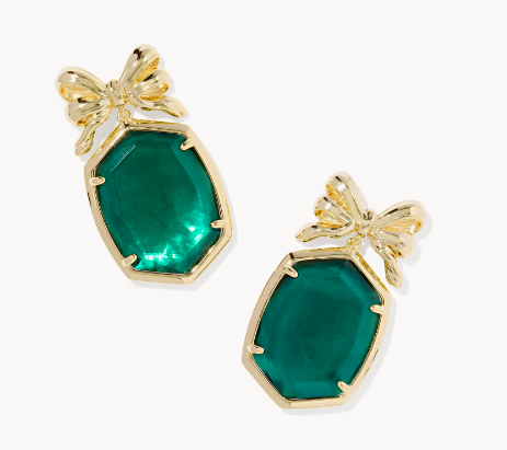 Daphne Bow Gold Drop Earrings
