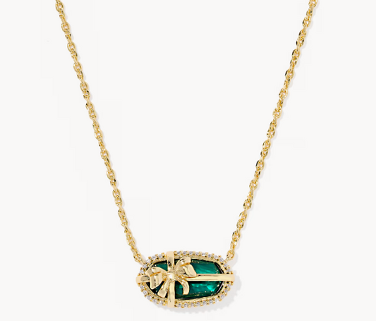 Elisa Bow Gold Short Pendant Necklace