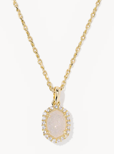 Daphne Gold Crystal Frame Short Pendant Necklace