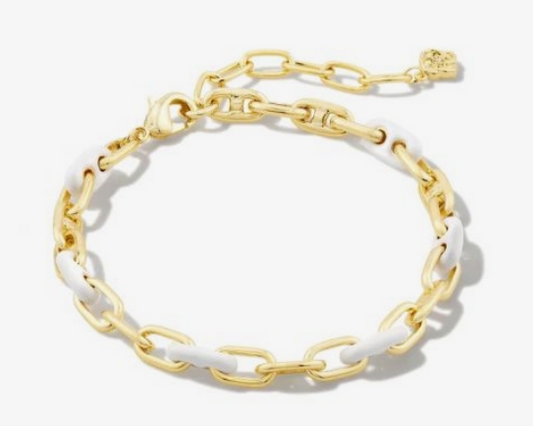 Bailey Chain Bracelet in White Mix