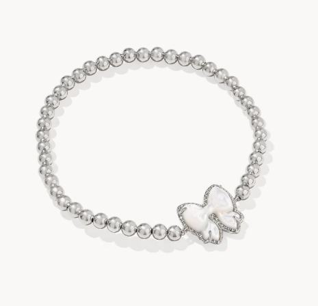 Haley Bow Silver Stretch Bracelet