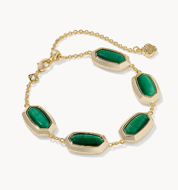 Elaina Bezel Gold Delicate Chain Bracelet