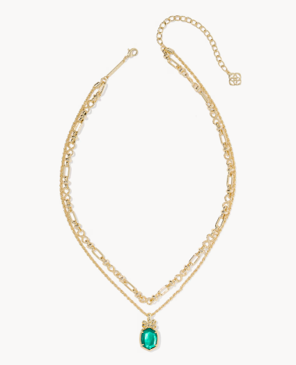 Daphne Bow Gold Multi Strand Necklace