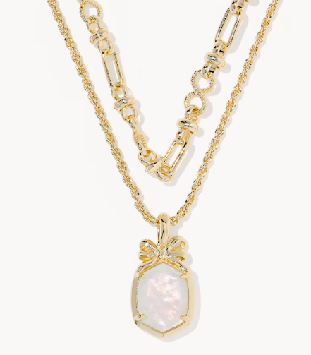Daphne Bow Gold Multi Strand Necklace