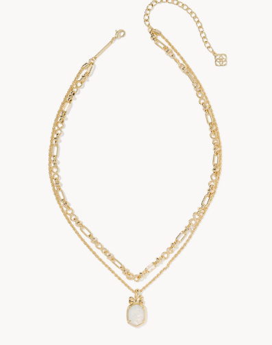 Daphne Bow Gold Multi Strand Necklace