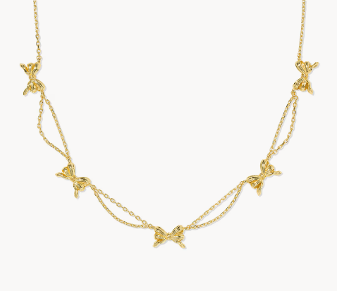 Bow Gold Strand Necklace