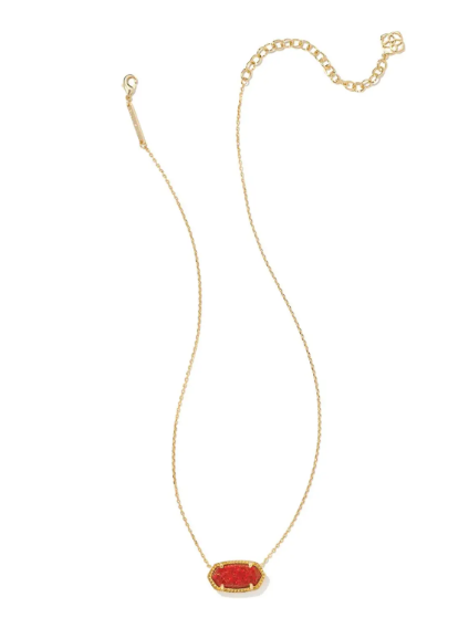 Elisa Pendant Necklace - Sparkle Red