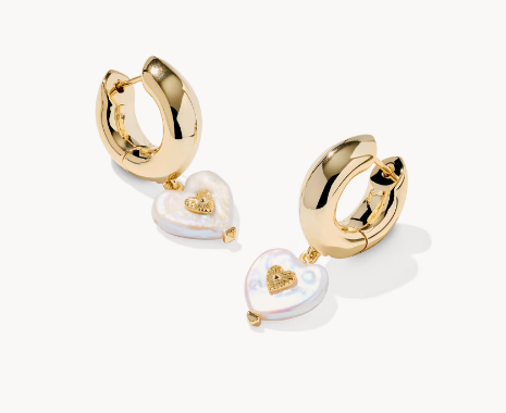 Sasha Heart Huggie Earrings - Gold