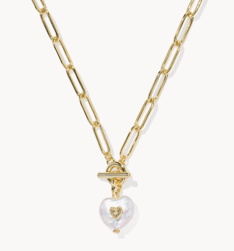 Sasha Heart Gold Link and Chain Necklace