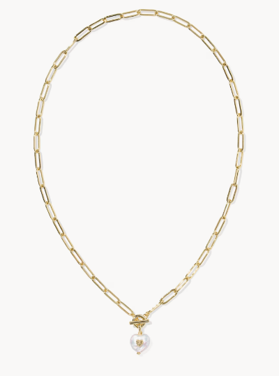 Sasha Heart Gold Link and Chain Necklace