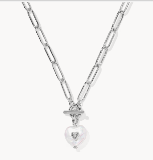 Sasha Heart Silver Link and Chain Necklace