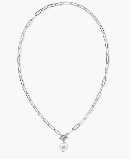 Sasha Heart Silver Link and Chain Necklace