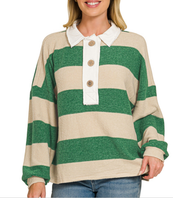 Cozy Hacci Stripe Pullover