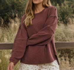 Exposed Seam Relaxed Knit Top
