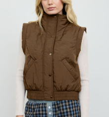 Quilted Mock Neck Utility Vest