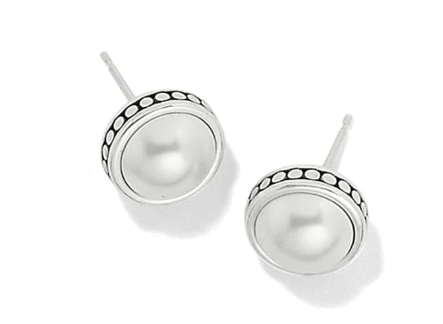 Pebble Dot Pearl Post Earrings