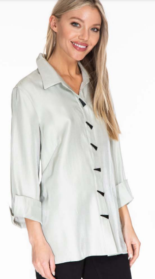 Multiples Silver Button Down