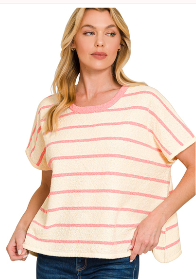 Striped oversize sweater top