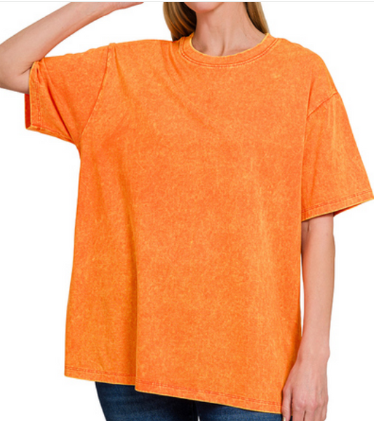 Washed short sleeve top