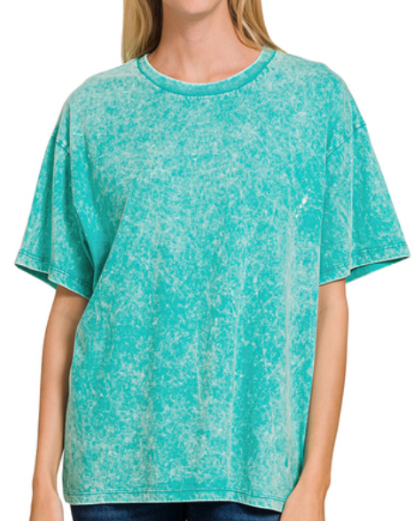 Washed short sleeve top