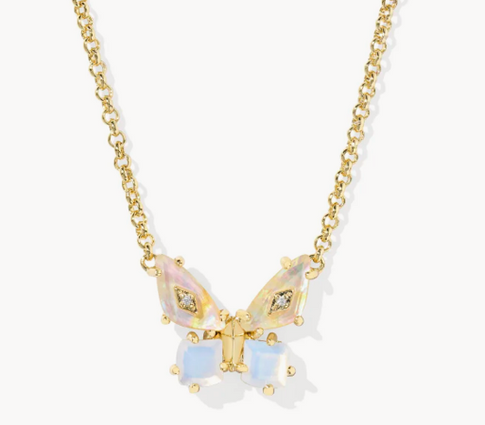 Bianca Butterfly Gold Short Pendant Necklace