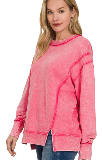 Pink Exposed Seam Sweatshirt