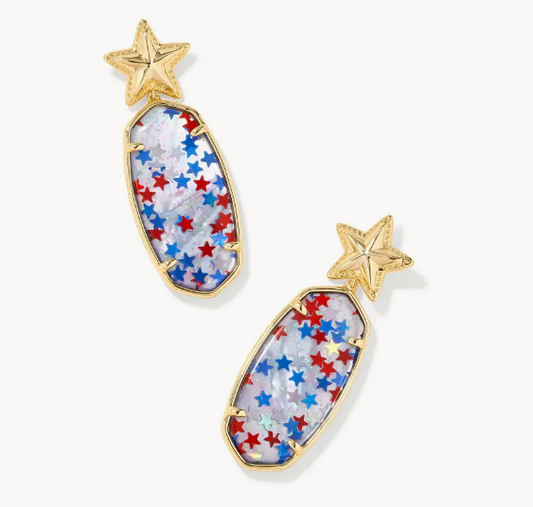 Elle Star Gold Drop Earrings