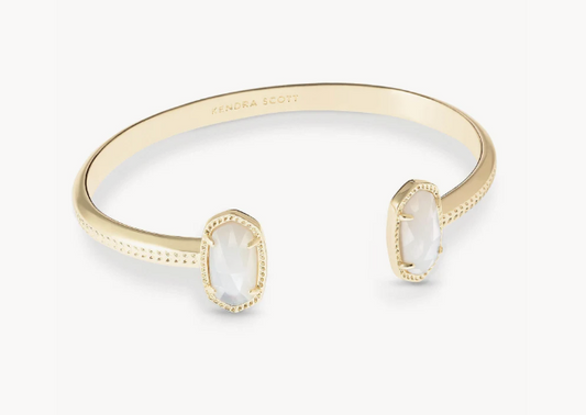Elton Gold Cuff Bracelet in Ivory Mother-of-Pearl