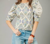 Vintage Floral Puff Sleeve Blouse